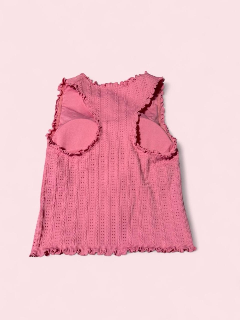 JoyLab Pink Eyelet Ruffle Trim Tank - Picture 2 of 3